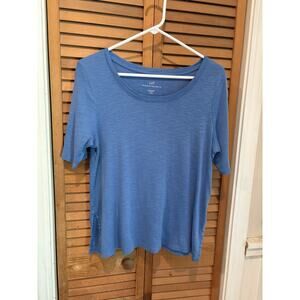 Lot Of 2 J.Jill Size MP Medium Petite Pima Scoop neck elbow T-Shirts 100% Cotton